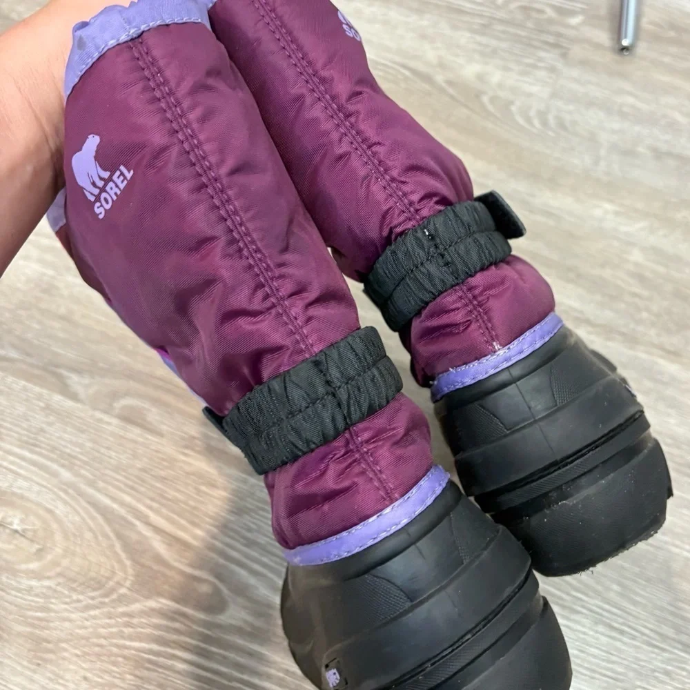 Sorel FLURRY Youth Boot Purple Winter Waterproof Snow Boots sz 5 US 37 EU - Picture 4 of 9